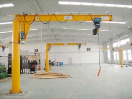 Fixed floor mounted jib crane